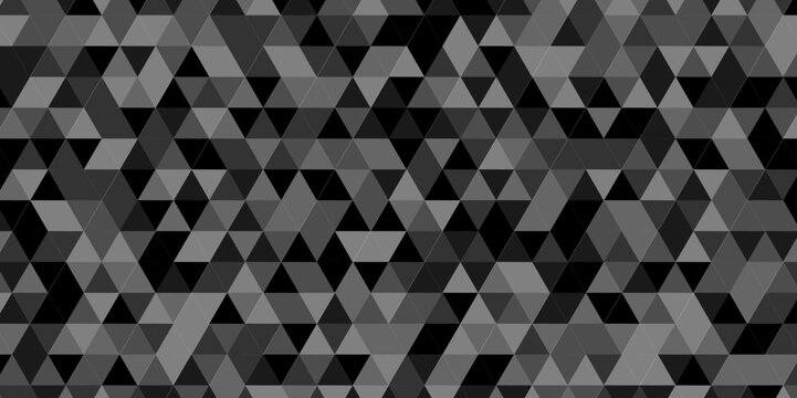 Abstract dark balck triangle geometric background. Abstract retro pattern of triangle shapes. black triangular mosaic backdrop. vector illustration. Geometric hipster background.