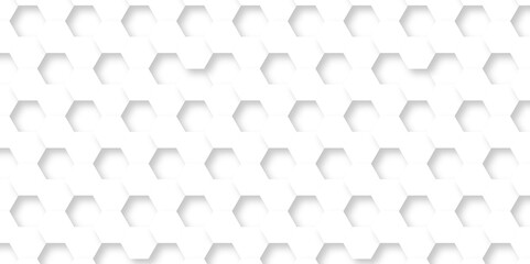 3d Hexagonal structure futuristic white background and Embossed Hexagon , honeycomb white Background ,light and shadow ,Vector.