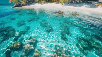 Tropical beach water background Generative AI