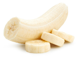 Banana slices Isolated with clipping path