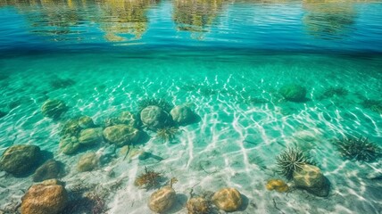 Tropical beach water background Generative AI