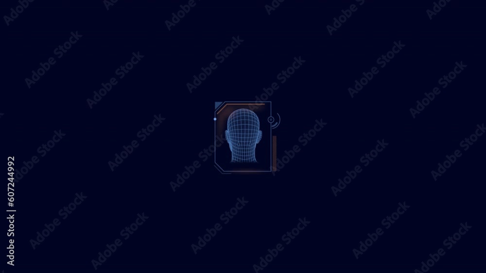 Canvas Prints hud element - animation of 3d human head.