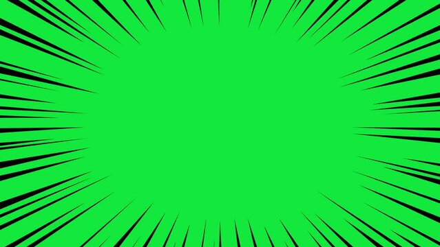 4K video with moving black saturated lines on green background／グリーンバックに黒い集中線が動く 4K 動画