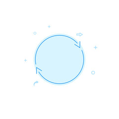 Double reverse arrow, replace, exchange flat vector icon. Filled line style. Blue monochrome design. Editable stroke