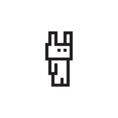 Rabbit character, drawing pixel art