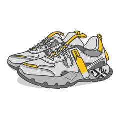 An energetic vector illustration featuring a collection of sporty sneakers, ideal for fitness enthusiasts and athletes seeking both style and functionality.