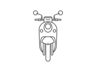 front view motorcycle icon line art