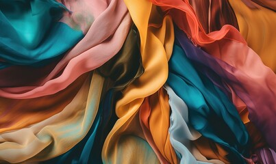 Color abstract fabric background, in the style of flowing surrealism