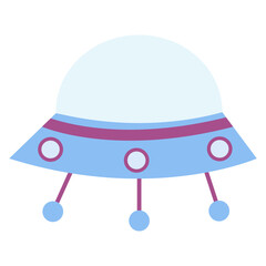 Flying saucer, UFO.. Vector illustration on a white background