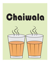 Tea also known chai, Chai vector Illustration Indian Street Food