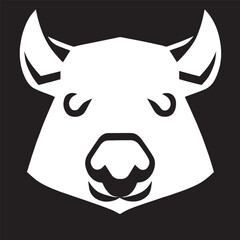 animal head vector black and white