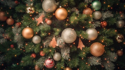 Obraz na płótnie Canvas Christmas tree background Generative AI