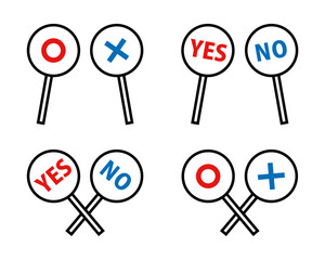 回答札のアイコンセット（まる・ばつ・イエス・ノー）