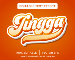 Jingga 3d style text effect template