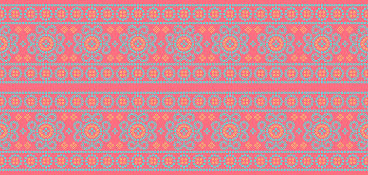 indian chunri seamless repeat border pattern for ethnic textiles