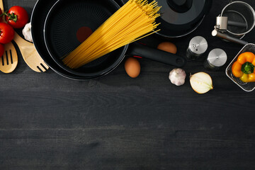 Concept of kitchen supplies and kitchen dish