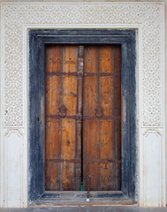 Doorway to historic tomb building in Qutb Shahi Archaeological Park, Hyderabad, India