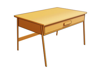 3d wooden table icon isolated object