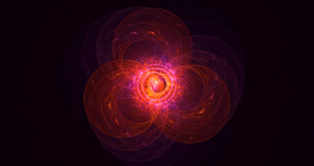 3D rendering abstract colorful fractal light background