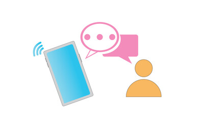 Phone handset with speech bubble
