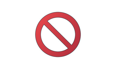 stop sign icon no red warning sign isolated