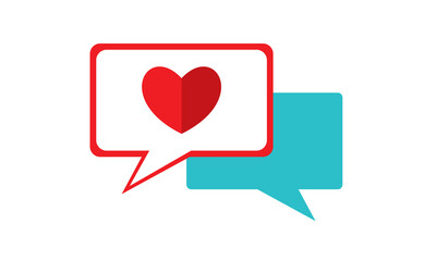 Social Media Heart icon, like icon, heart, online social communication applications concept, message