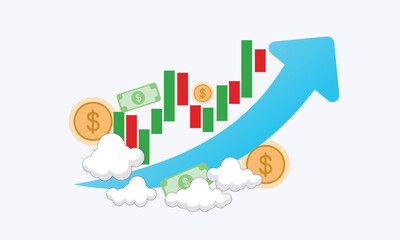 stock trading for successful idea. Excellent investing business and banking management. Investment management.