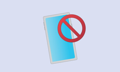 Mobile phone with stop icon. no entry, problem, fail warning on application