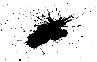 black dropped ink splash splatter watercolor painting in grunge graphic element