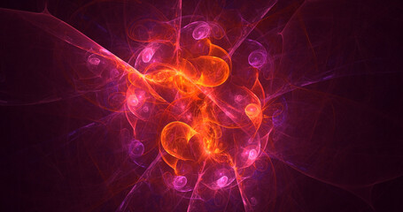 3D rendering abstract fractal light background