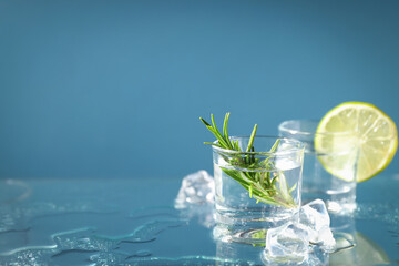 Concept of strong alcohol drink, vodka alcohol