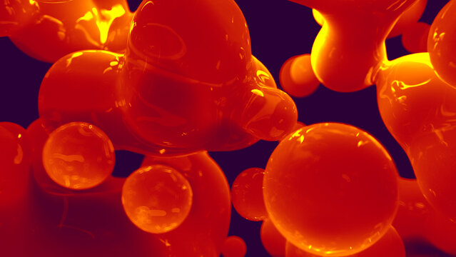 lava lamp glossy red fantastic tender meta objects float - abstract 3D rendering