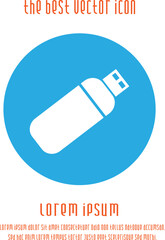 USB flash drive vector icon eps 10. Simple isolated illustration.