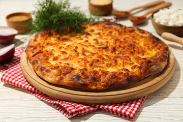 National Georgian cuisine food, flour product - Khachapuri