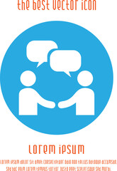 Businessman meeting with bubble and handshake. Simple isolated vector icon eps 10. Business agreement symbol sign.