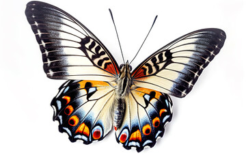 Obraz na płótnie Canvas Graceful Flutter Butterfly on White Background. created with Generative AI