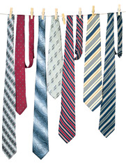 colorful ties isolated on a white background