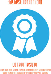 Obraz premium Badge with ribbons vector icon eps 10. Certificate. Certification stamp.