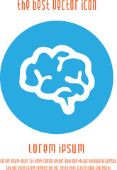Brain vector icon eps 10. Simple isolated illustration.