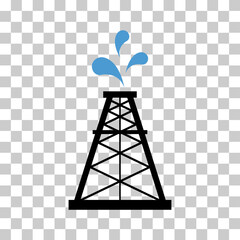 Oil rig flat graphic icon, fuel platform industry tower gas sign, vector illustration