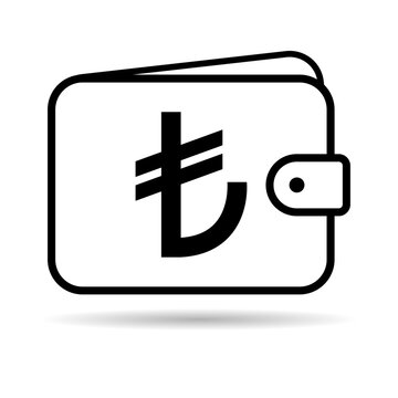 recommend clip art: Wallet turkish lira icon shadow, finance flat symbol, economy deposit cash vector illustration sign