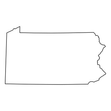 recommend clip art: Pennsylvania map shape, united states of america. Flat concept icon symbol vector illustration