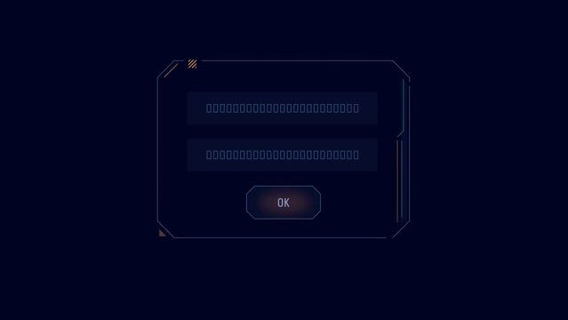 HUD element password entry - animation of login form.