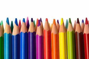 Fototapeta premium Creative Spectrum Color Pencils Zigzag Isolated on Background. created with Generative AI
