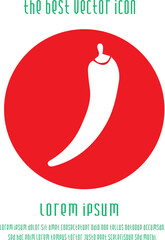 Chilli pepper vector icon. Hot symbol. Vector illustration EPS 10.
