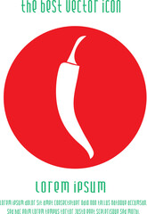 Chilli pepper vector icon. Hot symbol. Vector illustration EPS 10.