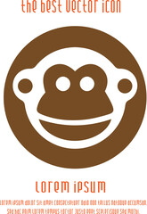 Monkey vector icon. Chinese year zodiac symbol 2016.