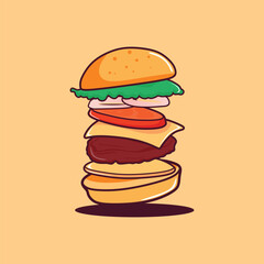 Hamburger Fast Food Vector, Burger Clip Art