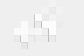 Abstract geometric shapes, white cubes. Box - Container.