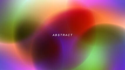 Vivid color round shapes. Abstract bright blurred banner with vibrant gradients. Graphic template for creative design. Vector illustration.